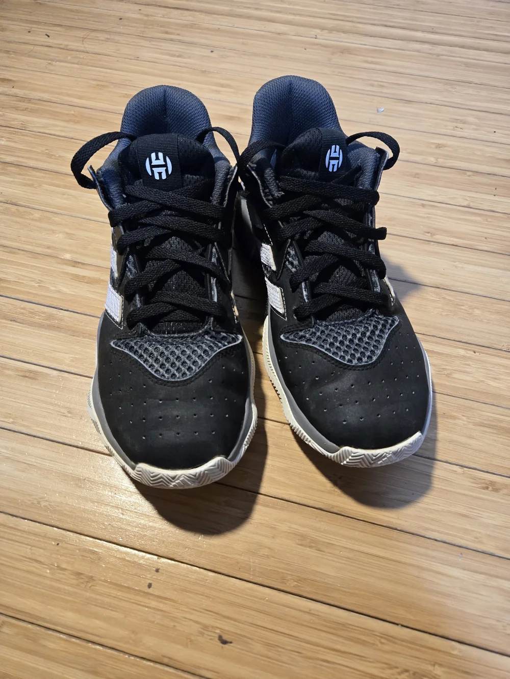 Adidas Kids Black and White Basketball Shoes